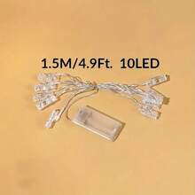 1 pieza Luces de cuerda con pinzas para fotos con pilas, luces de hadas LED de 10/20 clips, luces de cuerda LED de 1,5 m/3 m para colgar tarjetas de fotos en las paredes del dormitorio para decoraciones navideñas, de jardín, de Acción de Gracias, de boda, fiestas y decoración del hogar