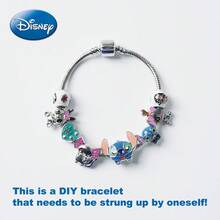 Disney 1件官方授权DIY史迪奇卡通手链，金属材质，防水，色彩鲜艳，新款时尚饰品，节日礼物，送给朋友的生日礼物 - 彩色 - 查看 4