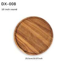 Wooden Plates 8/10/12 Inch Dinner Plates, Acacia Round Wood Plates, Unbreakable Classic Plates, Easy Cleaning & Lightweight For Dishes Snack, Dessert, Housewarming, Christmas Gift - 棕色 - 查看 15