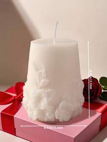 Nordic Art Scented Candles, Creative Home Fragrance Souvenirs, Rattan Floral, Peony Flower Shaped Candle Decor, Ins Style White Cylindrical Candle Decor, Suitable For Valentine's Day, Daily Use, Gifts, Weddings, Souvenirs, Picnics, Parties, Ramadan, Easter, Christmas, Halloween, Dining Table Decor, Etc. - Multicolor - View 7