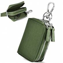 Bolsa portallaves de nailon universal para coche, clip de llavero de coche con cremallera doble, monedero unisex para hombre, mini cartera, monedero, llavero