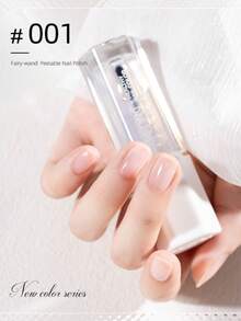 2026新款健康仙女棒水性指甲油 10ml，快乾持久可撕除，透明指甲強化劑，無需烘烤，無味，適合學生，專業沙龍品質，四季適用，女性與女孩的理想禮物選擇，淡粉色半透明指甲油 - 無色 - 查看 2
