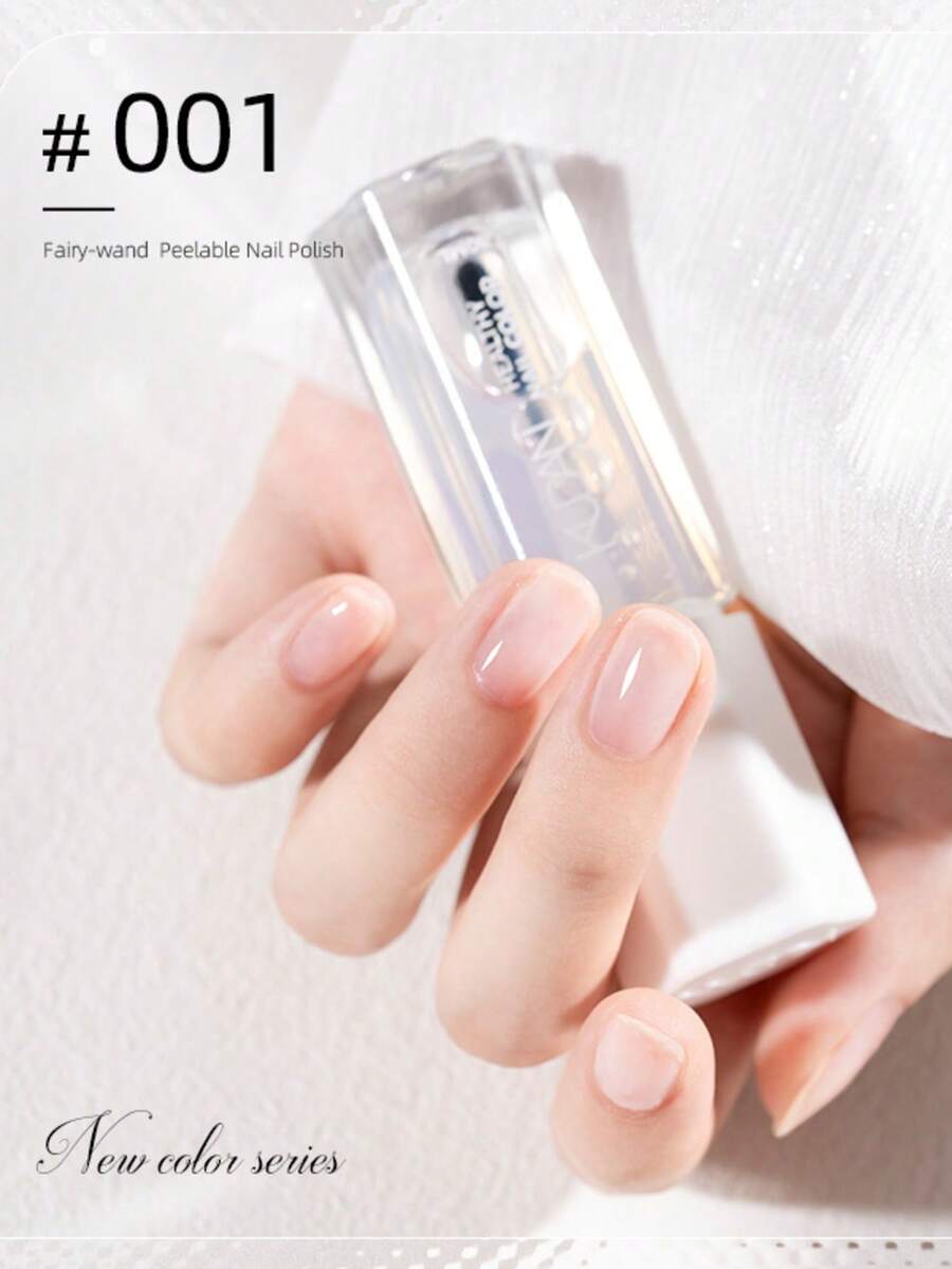 2026新款健康仙女棒水性指甲油 10ml，快乾持久可撕除，透明指甲強化劑，無需烘烤，無味，適合學生，專業沙龍品質，四季適用，女性與女孩的理想禮物選擇，淡粉色半透明指甲油