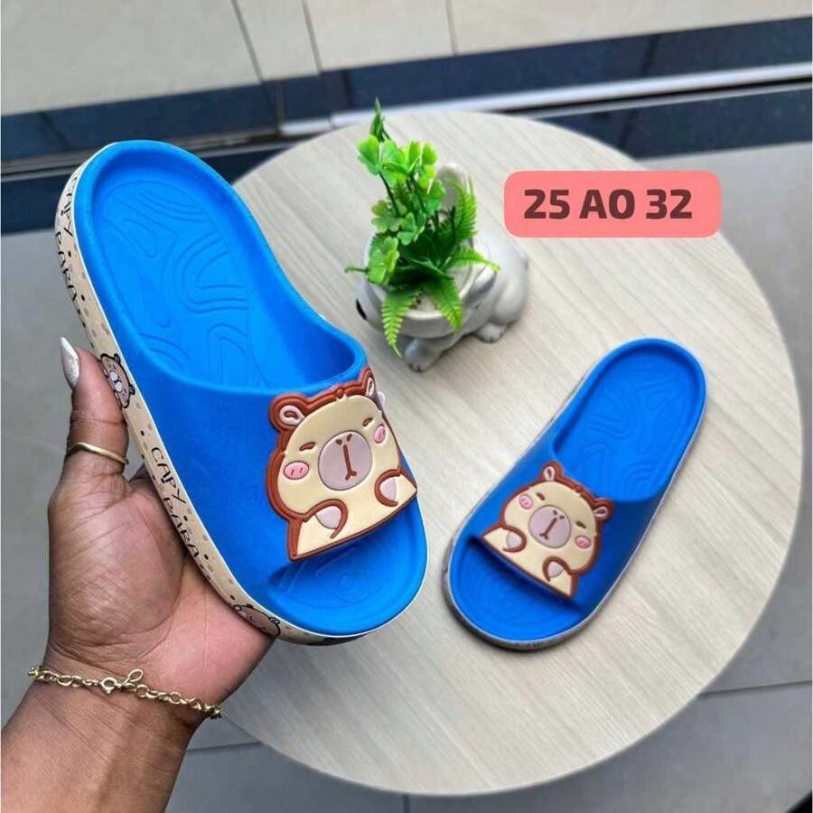 Capybara Cloud Slide Slippers For Kids And Adults Comfortable Winter Non-Slip Sock Capybara - Royal Blue - View 1