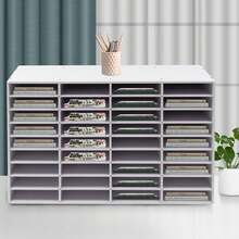 YUNRUX Document Tray A4 Letter Tray 36 Compartments PVC Desk File Organizer Desk Organizer Letter Tray - White - View 1