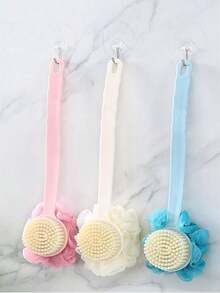 1 件，双面泥搓长柄软毛沐浴刷，背部搓揉按摩去角质二合一擦洗沐浴刷 - 彩色 - 查看 8