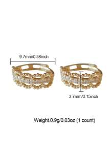 BALMORA 1 Pair Fashion S925 Sterling Silver Plated With 18K Gold Lace Hollow Out Zirconium Ear Buckle Ins Style Small Ear Drop Ear Loop Earrings For Girl/Women/Girlfriend/Mother Retro Party Dating Gift Daily Wear Birthday Commemoration Day Gift