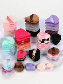 5/10/20/30/50/100 pièces Mini Houppette de poudre en velours, fabriquée en matériau de velours ultra doux, conçue pour le contouring, les yeux et les coins, convient à tous les types de peau. Accessoires cosmétiques, houppette de poudre, éponge de maquillage, prix abordable, peut être utilisée pour la décoration de la chambre, la coiffeuse, les voyages, la chambre à coucher et plus encore. Outils cosmétiques abordables, cadeau de Noël, cadeau pour elle - Multicolore - Voir 8