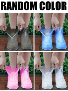 1/2Pairs Transparent Plastic Drawstring Waterproof Rain Shoe Covers, Various Sizes, Non-Slip,3/5/10Pairs, Waterproof And Dustproof Reusable Shoe Covers, Outdoor Accessories, Suitable For School, Office, Home, Travel, Shoe Storage