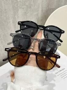 3副时尚女士简约镶钻街头风眼镜，适合日常装饰、沙滩配饰，夏季海滩度假、户外活动、旅行必备。 - 彩色 - 查看 7