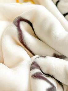 1pc Christmas Floral Pattern Blanket, Soft Double-Layer Raschel Throw Blanket, Long Plush Warm & Cozy For Bedroom, Living Room, Travel