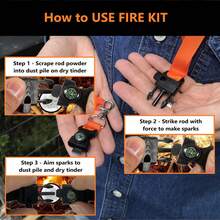 LuxoGear Hiking Whistle Safety Whistle With Compass, Fire Starter Survival Camping - 戶外探險 - 查看 7
