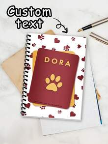Cuaderno de espiral con foto personalizada de mascota, libro de escritura personalizado con perro y gato, cuaderno con portada personalizada, regalo para amantes de las mascotas, libro de anillas, cuaderno de viaje con cara de mascota, útiles escolares, multiusos, ornamental, reutilizable, moderno, colorido, lindo, vintage, de dibujos animados, kawaii, personalizado, único, para trabajadores, clientes, estudiantes, para negocios/trabajo/oficina, para la escuela, suministros de regalo de Navidad - Multicolor - Ver 3