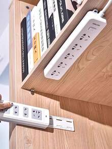 4 件套壁挂式塑料路由器支架，无需钻孔，电源板线缆管理整理器 - 彩色 - 查看 2