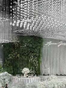 1/5/10 件水晶珠链，带钩亚克力宝石珠串，适用于圣诞树装饰、家居装饰派对装饰、门窗悬挂装饰、吊灯、婚礼道具、圣诞节 - 無色 - 查看 4