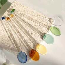 透明玻璃咖啡勺 甜点蛋糕勺 长柄勺 家用