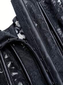 带吊袜带的胸下束身内衣，短躯干塑身器，前开合无肩带束腰