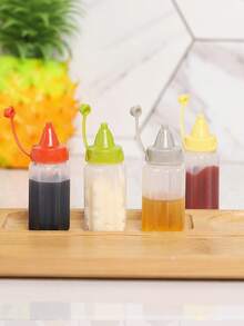 4/8/16个迷你酱料瓶，塑料挤压式调味瓶，番茄沙拉蜂蜜挤压瓶，调味品分配瓶，适用于午餐、烧烤、露营等场合的调味挤压瓶 - 彩色 - 查看 3