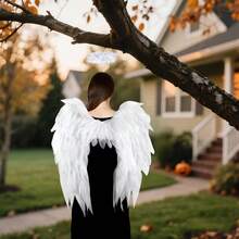Adult Angel Wing Lightweight Feather Angel Wings And Halo Headband Cosplay Costumes Props For Party Accessories - 白色 - 查看 5
