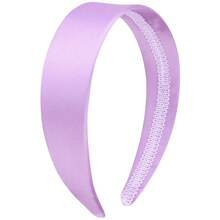 Wecoe Brown Satin Headband Women 1.6 Inch Wide Silk Headband Non Slip Fashion Neutral Colors Plain Hair Band DIY Holiday Hair Accessories For Women Girls Diademas Para Mujer Gifts - 紫色 1 - 查看 12