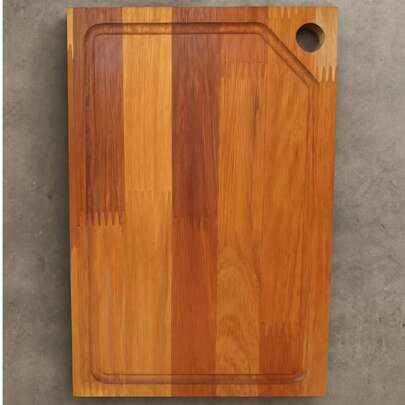Tábua de Churrasco 20x30cm em Madeira com Canaleta – Ideal para Cortar e Servir Carnes