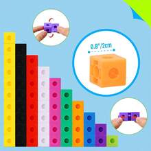 儿童数学积木学习套装,随机积木颗粒套装,幼儿及学龄前儿童益智数学玩具,互动计数积木,包含活动卡片和白板笔的数学教学工具,培养早期数学技能,早期儿童智力开发玩具,STEM玩具,儿童数学拼图,学龄前儿童返校礼物 - 彩色 - 查看 3