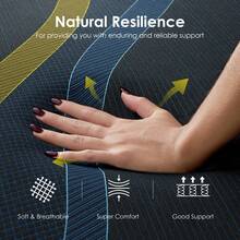 DlandHome 14" Memory Foam Mattress, Medium-Firm Foam Mattress, Pressure Relief Design, CertiPUR-US Certified, Cooling Mattress, Boxed Packaging - 14吋厚度 - 查看 3