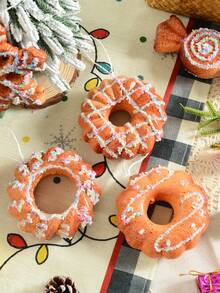 3PCS/6PCS Christmas Donut Candy Set In Coffee Color Suitable For Christmas Tree Decoration Home Decor Christmas Decorations Room Decor Winter