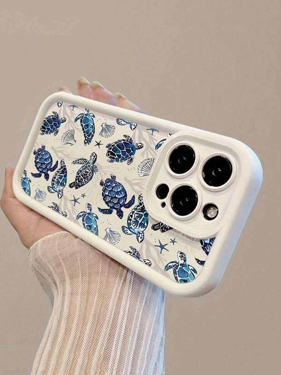 Summer Phone Case Apple Cute Fashion Thick Soft Shell Phone Case With Turtle Colorful Painting Design, Suitable For IPhone17/IPhone17 Air/IPhone17 Pro/IPhone17 Pro Max/16 Pro Max/15 Pro Max/14 Pro Max/13 Pro Max/12 Pro Max/11 Pro Max, Shockproof Protection Cover Waterproof Anti-Fall Scratch Resistant - trắng - Xem 1