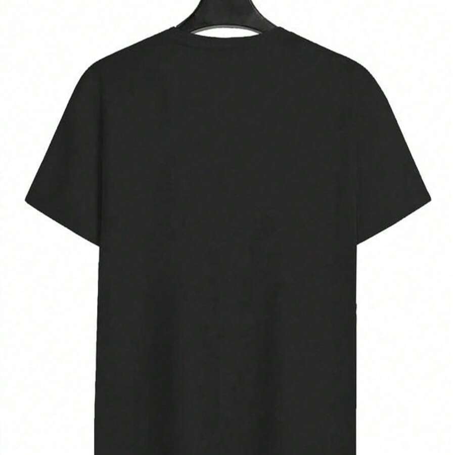 Women's Casual Knitted Short Sleeve Round Neck Regular Basic Black T-Shirt, Non-Stretch Fabric For Everyday Wear - 黑色 - 查看 1