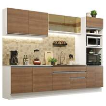 Cocina Integral Completa Modular Madesa 310cm Glamy Madesa Color Blanco/Marrón 01 - Blanco y Marrón - Ver 2