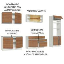 Cocina Integral Completa Modular Madesa 310cm Glamy Madesa Color Blanco/Marrón 01 - Blanco y Marrón - Ver 4