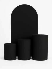 Set Of 4 Double-Sided Roman Panel Pieces And Cylinders - Black - View 1