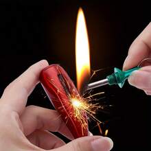 2Pcs/Set Red Pepper Permanent Match Lighter, Reusable 10,000 Times, Key Chain Match Lighter, Portable Design, Suitable For Outdoor Camping, Hiking, Daily Use, Is A Great Choice For Father's Day, Christmas, Birthday Gifts. - 紅色 - 查看 4