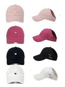 1 件马尾友好型遮阳帽，露背设计，可自由扎马尾，宽帽檐有效阻挡紫外线，透气防晒 - 多色 - 查看 2