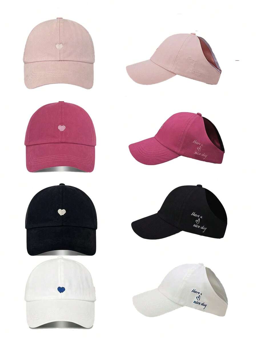 1 件马尾友好型遮阳帽，露背设计，可自由扎马尾，宽帽檐有效阻挡紫外线，透气防晒