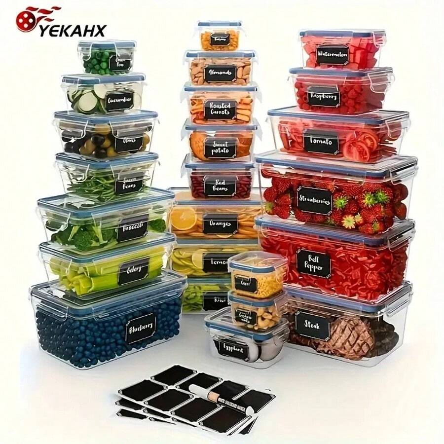 TAIMASI 24-Piece Glass Spice Jar Set - Airtight Containers With Bamboo/Aluminum Lids & Labels | Premium Seasoning Organizer For: • Mother's Day Kitchen Upgrades • Wedding Season Gift For Couples • Thanksgiving Cooking Prep • Christmas Chef Gifts • New Year's Pantry Organization - 透明 - 查看 1