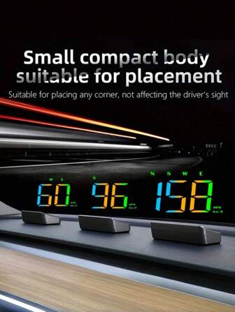 1 pièce Affichage tête haute (HUD) pour voiture Speedomètre, convient à tous les modèles de véhicules, affiche la vitesse réelle du véhicule, la direction de conduite actuelle et fournit une fonction d'alarme de dépassement de vitesse. Alimenté par l'interface USB de la voiture pour une installation pratique.