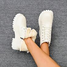 Women's Autumn/Winter Fleece Lined Short Boots, Non-Slip Mother Shoes Thick Sole Flat Short Tube Warm Black Snow Boots