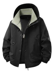 Men's Autumn Outdoor Hiking Jacket, 3-In-1 Windbreaker Coat, Suitable For Mountaineering, Travel, Trekking - Black - View 1
