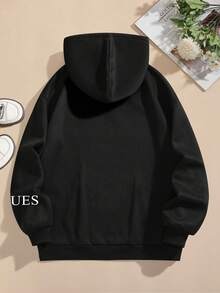 Women's Casual Loose-Fitting Hooded Sweatshirt, Pullover, Fashionable, Casual, Comfortable And Simple. - Black - View 6