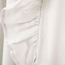 LUSH DECOR Linen Ruffle Window Curtain Panel Single White 54X84+5 Halloween-Fall Decor-Room Decor - Off White - Xem 5