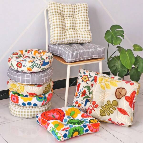 1PC Thickened Chair Pad, Soft Seat Cushion For Office Chairs, Polyester Floor Cushion, Non-Slip Office Seat Mat, Decorative Square Sitting Pillow For Home Office