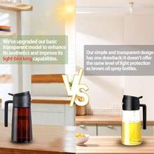 1PCS Barbecue Sprayer, Spray Bottle, Premium Olive Oil Sprayer Oil Pot, Light Resistant 2-In-1 Premium Glass Bottle Body, Can Spray Or Pour, Suitable For Barbecue, Kitchen, Outdoor, Label Stickers, Multiple Color Choices - Nâu sẫm - Xem 4