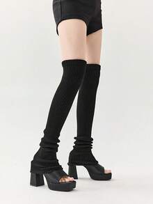 1 đôi tất dệt kim sọc dọc cao đến giữa bắp chân/đầu gối dành cho nữ, có nhiều màu sắc và kích cỡ, thích hợp để mặc hàng ngày, dự tiệc, hẹn hò và biểu diễn trên sân khấu, Y2k, ấm áp - Nhiều màu - Xem 18