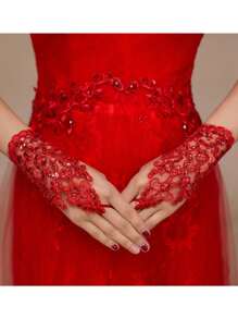 1 Pair Of Lace And Diamond Short Fingerless Gloves, Birthday, Party Decoration, Flower Girl Wedding Dress, Performance Gloves,The Best Gift Choice For Children's Day, Birthday Parties, Class Reunions, Valentine's Day, Halloween, Christmas, And New Year's Day.