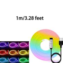 1m/3.28 英尺、2m/6.56 英尺、3m/9.84 英尺、4m/13.1 英尺、5m/16.4 英尺霓虹灯房间装饰、婚礼装饰、USB 电源、3 键控制、LED 霓虹灯个性化节日礼物、卧室装饰、家居装饰 USB LED 灯、生日礼物、卧室 LED 灯、LED 夜灯、房间装饰、节日装饰、墙壁装饰、电视背景装饰、派对装饰、室内装饰灯带 - 彩色光 - 查看 12