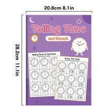 Lachilly Children's Learning Time Recognition Exercise Book, Telling Time Clock Learning Workbook, Draw The Time Educational,Write The Time To Nearest Minute, Kindergarten Math Practice, Classroom Homeschool Teacher Must-Haves, Time-Telling Learning Materials - Multicolor - View 4