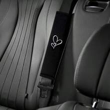 2 件汽车刺绣肩垫，安全带肩套，四季皆宜，驾驶员和乘客均可舒适使用，耐用安全带配件，适合情人节礼物，汽车内饰配件