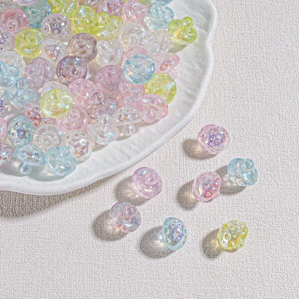 20pcs 11mm*12mm Diameter ABS Material High Quality Faux Pearl Mushroom Shaped Beads, Suitable For Bracelets, Necklaces, Earrings And DIY Craft Jewelry Making